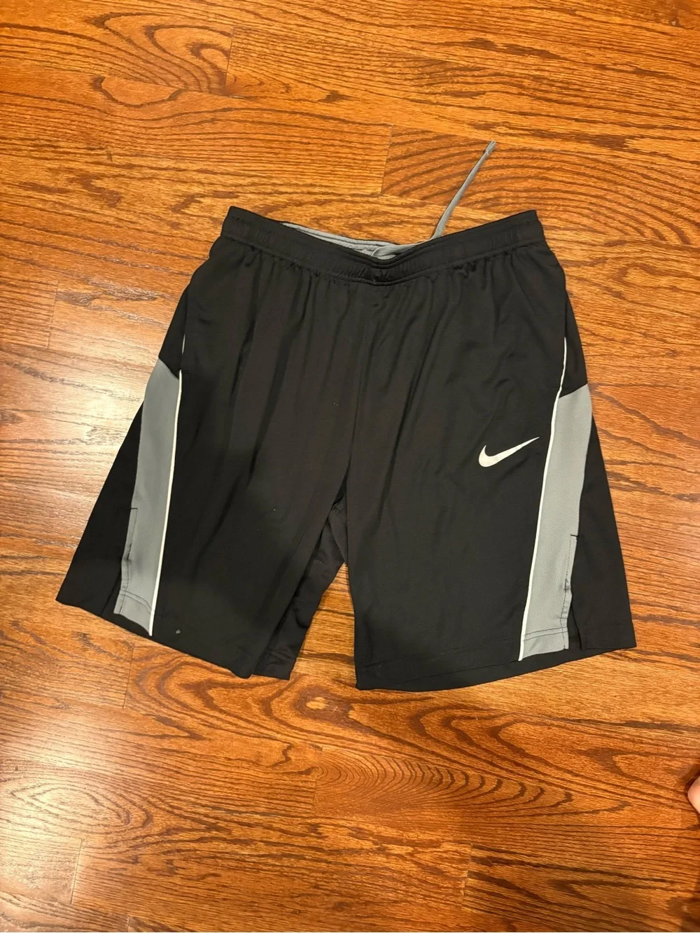 Nike Men’s Black Athletic Shorts with Gray Side Panels